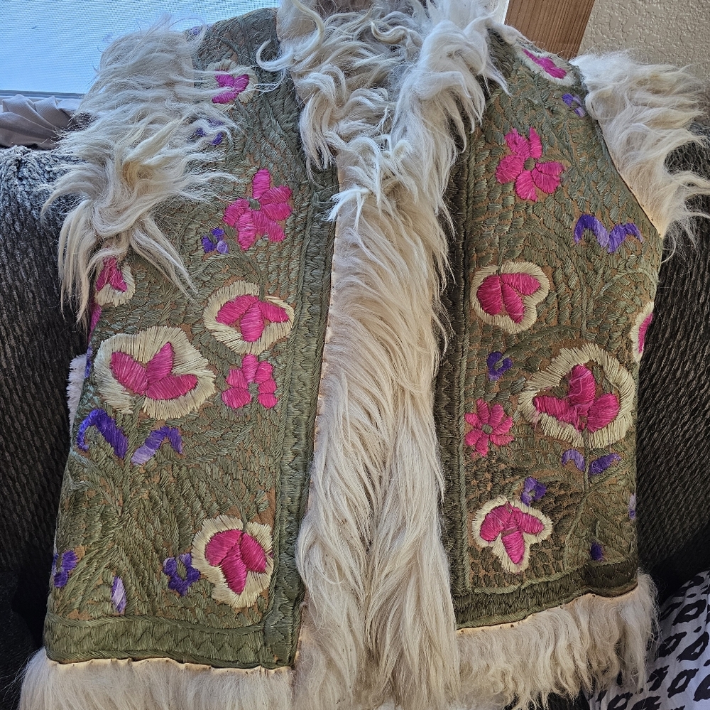 Vintage Sheepskin Vest Made in Afghanistan